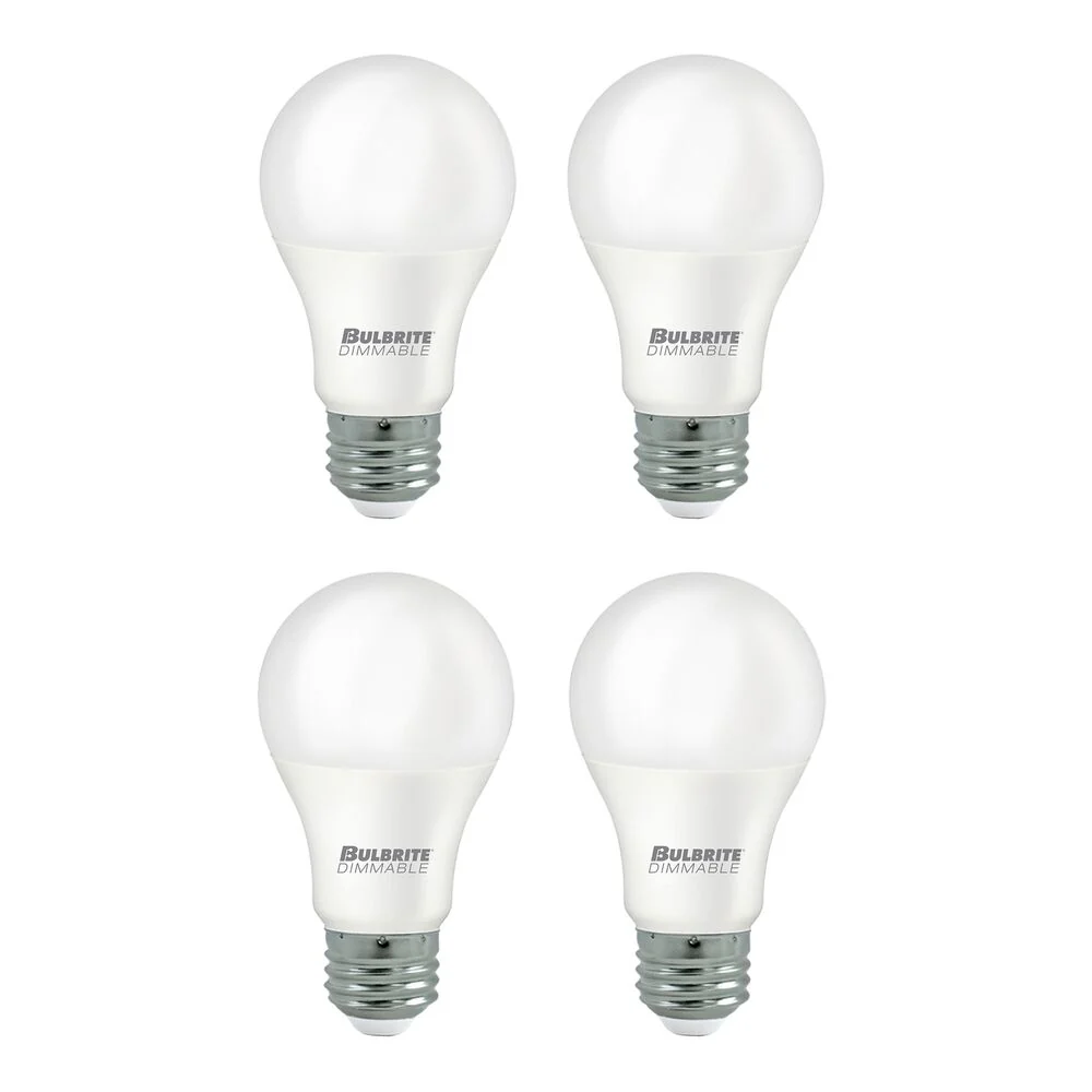 Bulbrite Pack of (4) 11 Watt Dimmable Frost A19 LED Light Bulbs with Medium (E26) Base, 2700K Warm White Light, 1100 Lumens - Cheap-Us