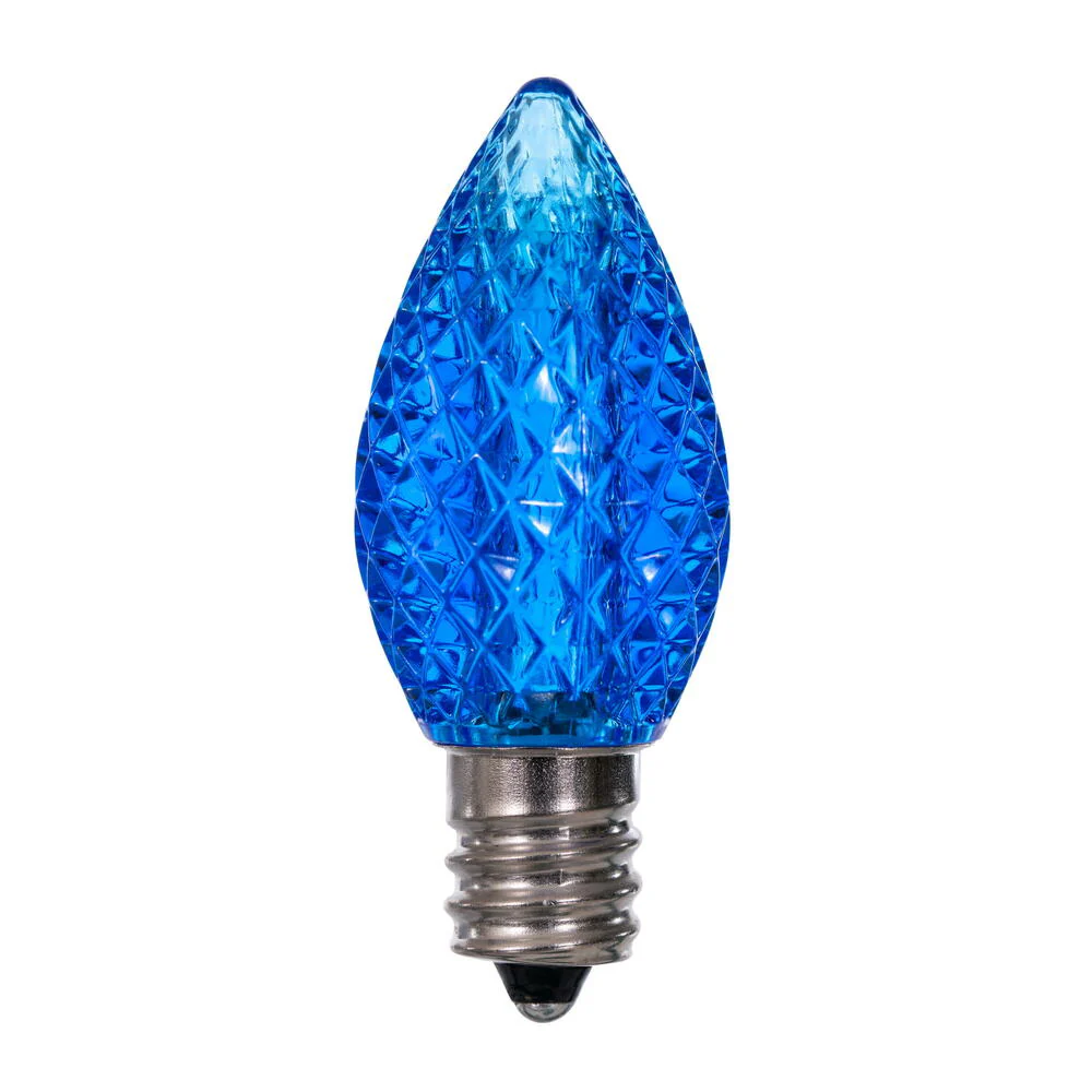 Vickerman C7 LED Blue Faceted Replacement Bulb, - 50 Pack - Cheap-Us