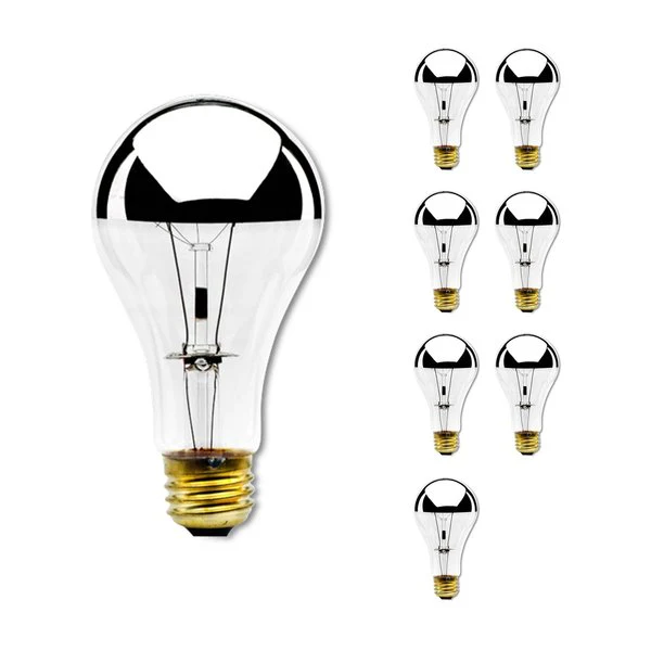 BULBRITE INCANDESCENT A21 MEDIUM SCREW (E26) 100W DIMMABLE LIGHT BULB 2700K/WARM WHITE HALF MIRROR 8PK (712110) - Cheap-Us