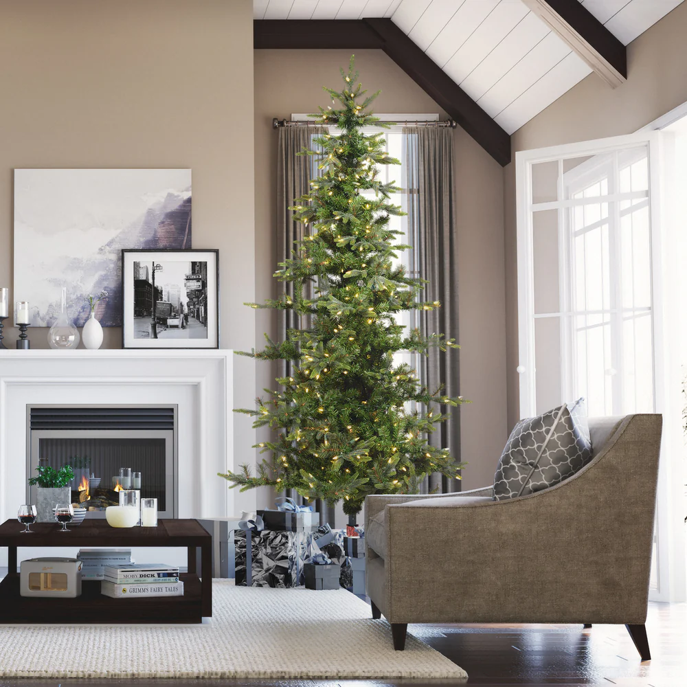 Vickerman 7' Shawnee Fir Artificial Christmas Tree Warm White LED Dura-lit Lights - Cheap-Us