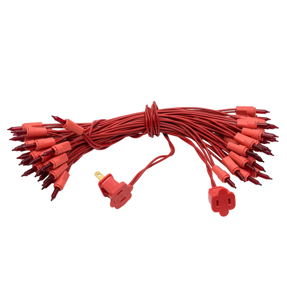 Vickerman 50 Red Dura-lit Mini Light on Red Wire, 37' Christmas Light Strand- 2 Pack - Cheap-Us