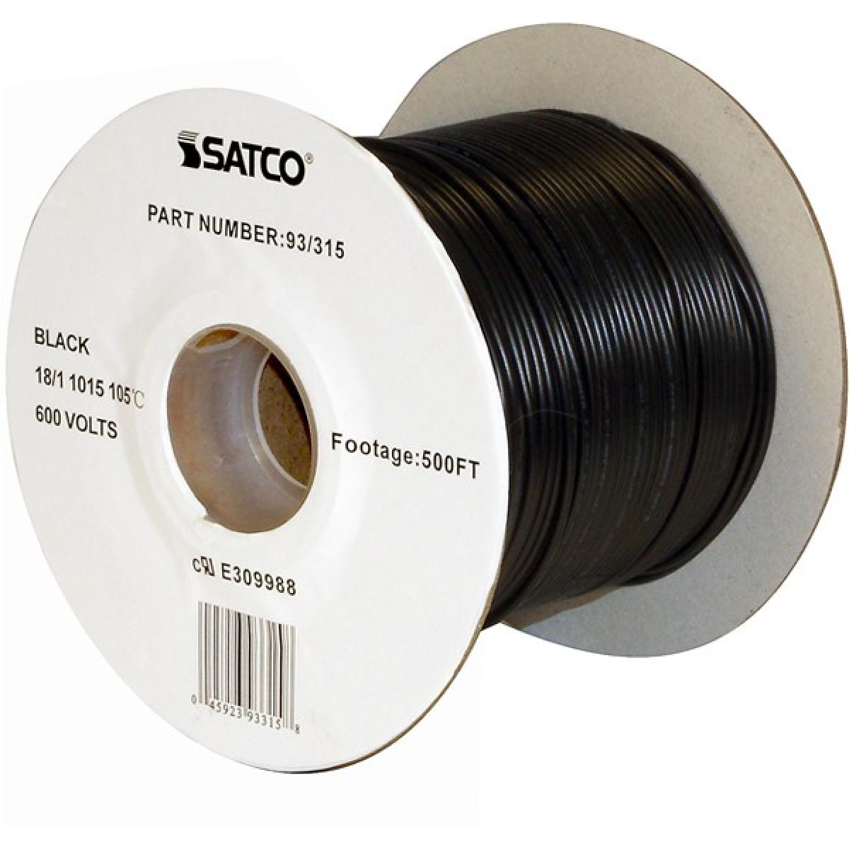 93-313 18/3 SJT BLACK 250 FT SPOOL Pulley Bulk Wire; 18/3 SJT 105C Pulley Cord; 250 Foot/Spool; Black - Cheap-Us