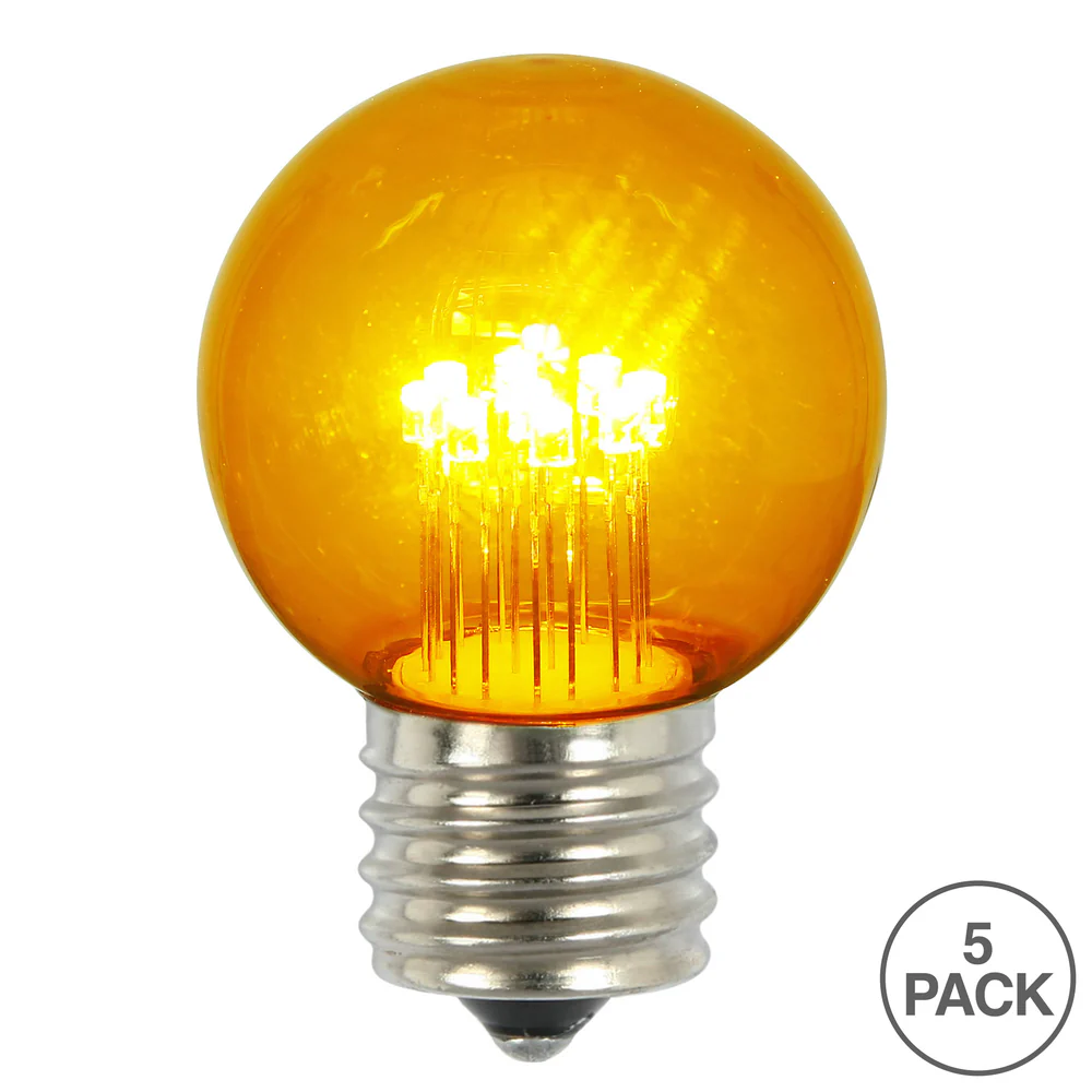 Vickerman Gold Glass G50 Transparent LED Replacement Bulb 5 per Box - Cheap-Us