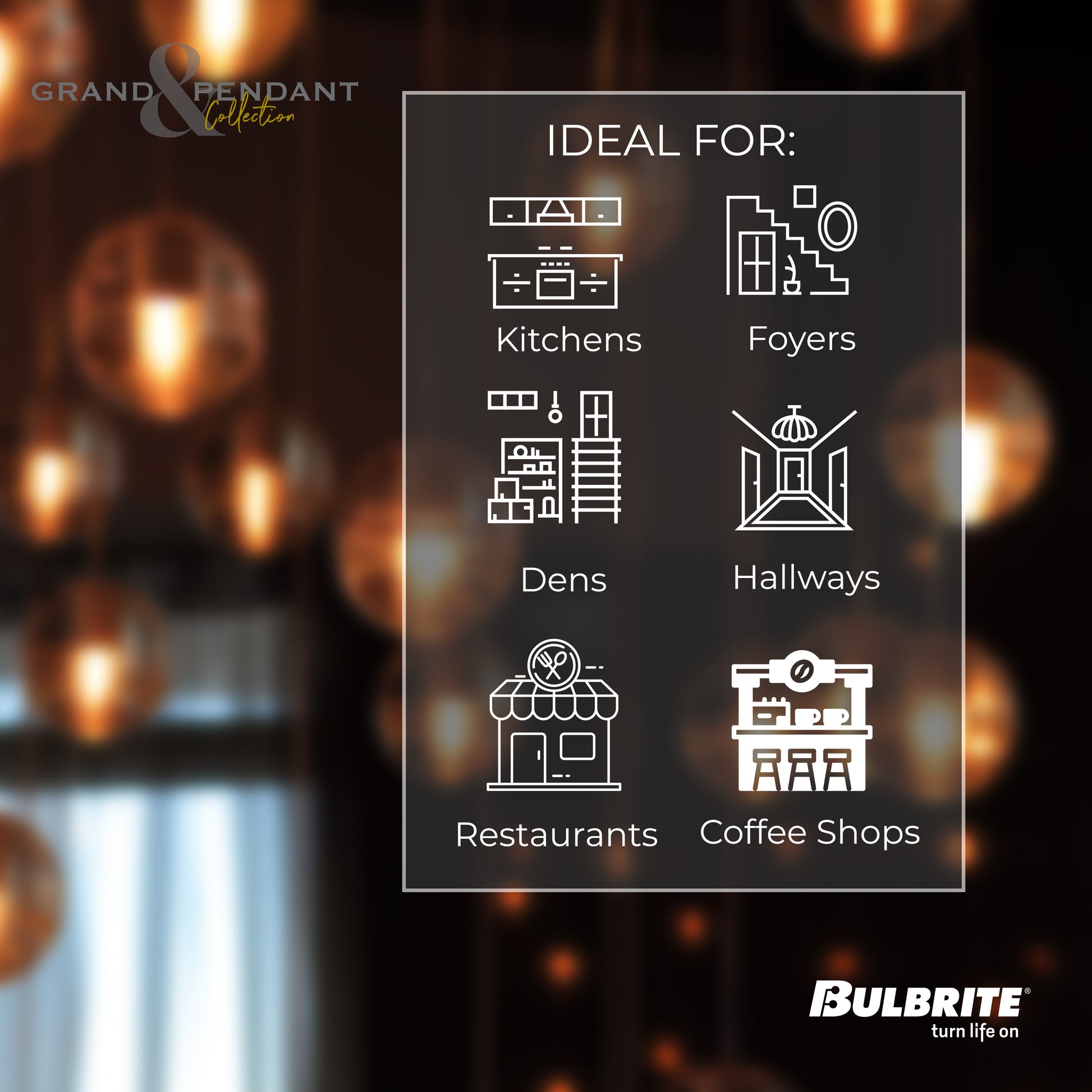 Bulbrite LED Grand Bulb and Pendant Kit of (1) 4 Watt Clear Glass 13