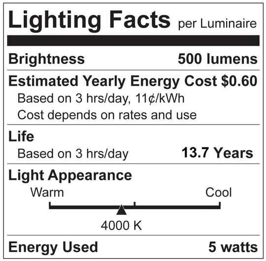 Luxrte LED G9  Light Bulb, 5W, 500 Lumens, 4000K - Cool White, Clear Finish, 80 CRI, Dimmable (LR24672) - Cheap-Us