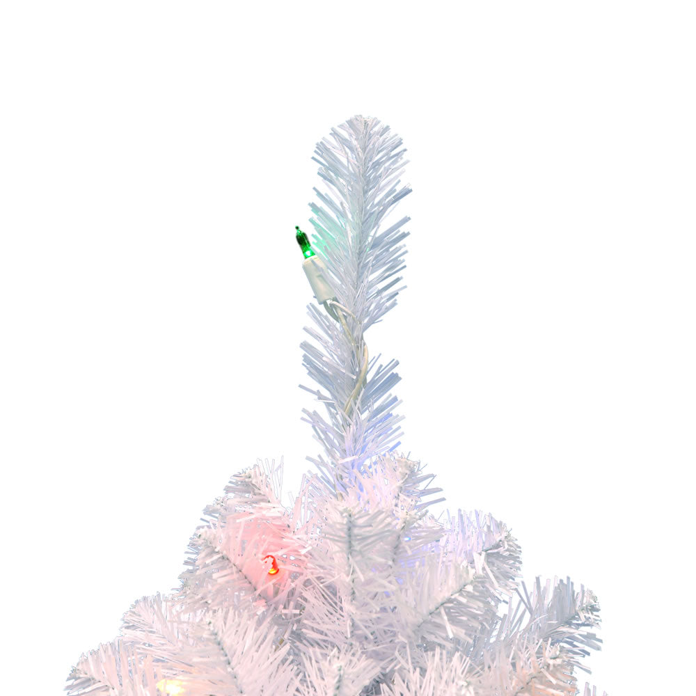Vickerman 3' Crystal White Spruce Artificial Christmas Tree Multi-Colored LED Lights - Cheap-Us