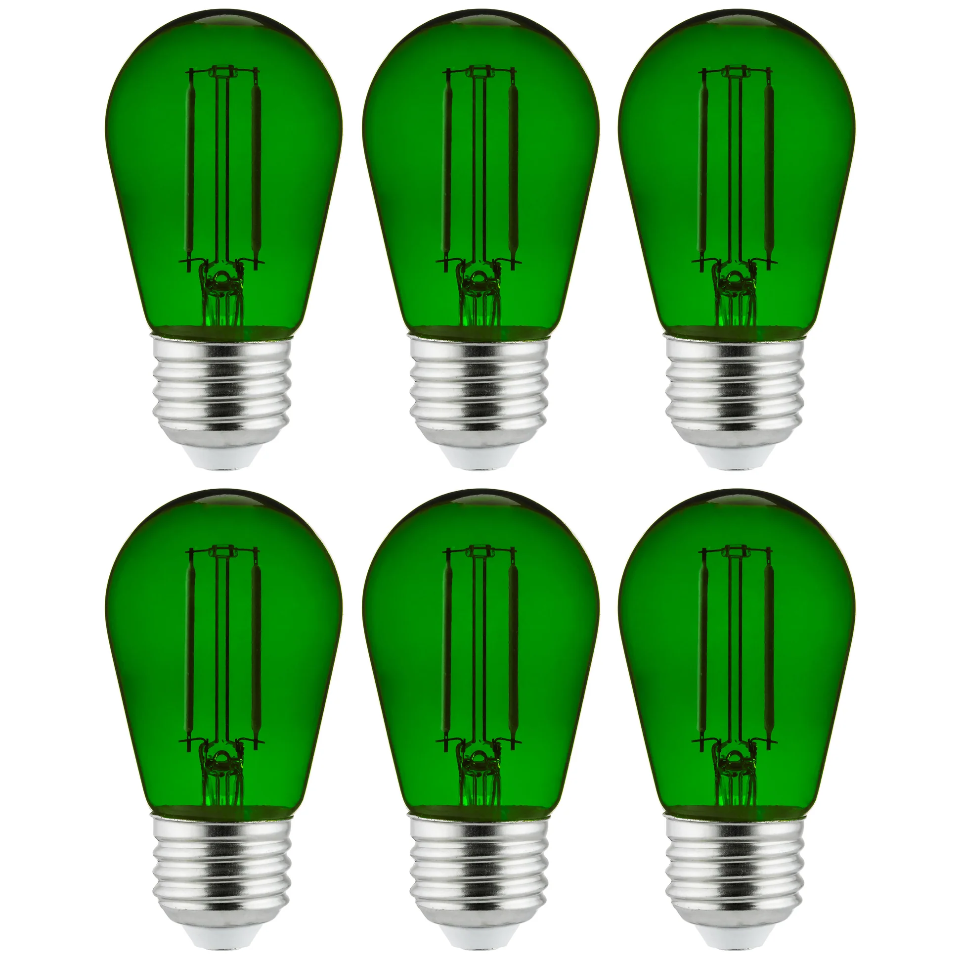 Sunlite 40974 LED Filament S14 Sign 2-Watt Transparent Dimmable Light Bulb Green 6 Pack - Cheap-Us