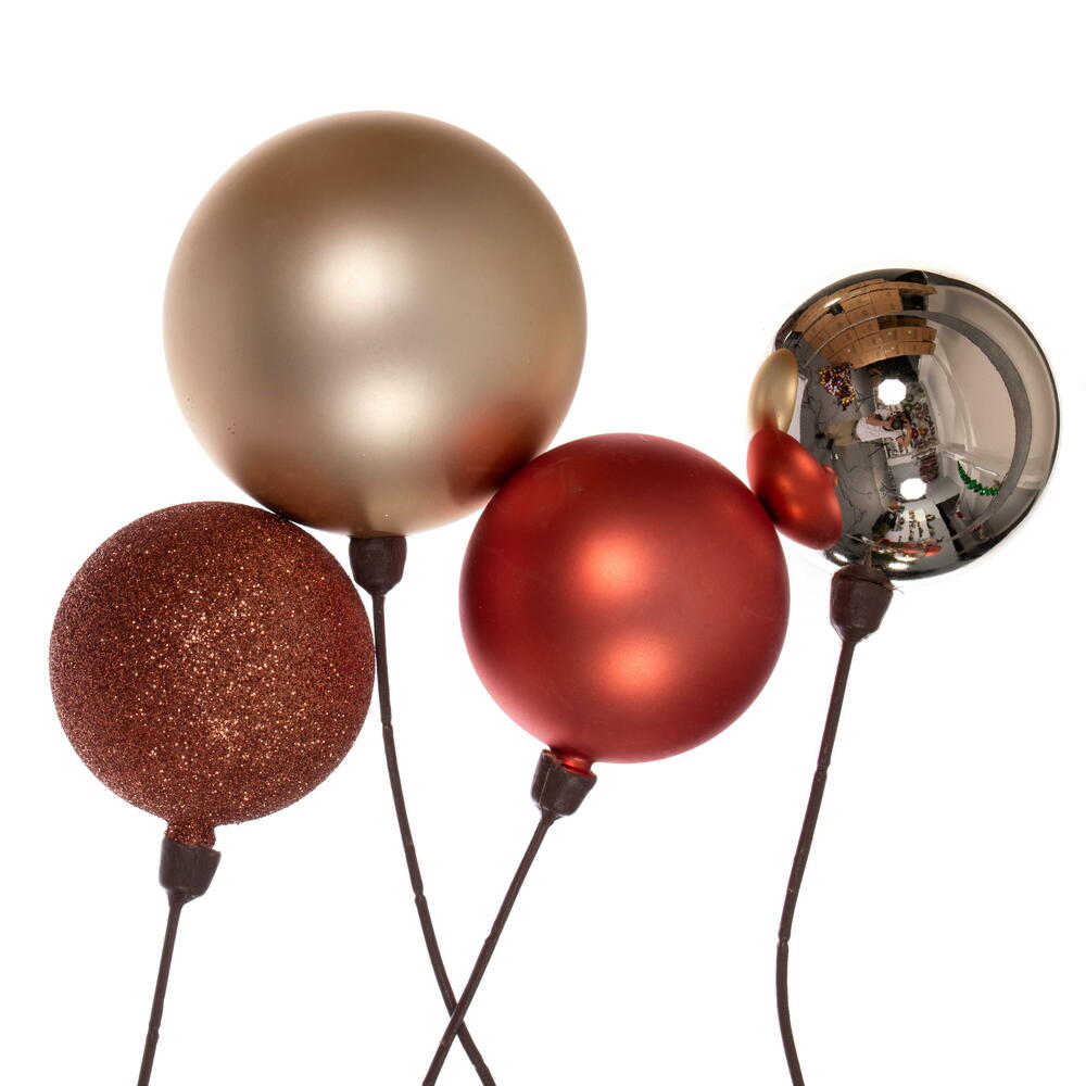 Vickerman 10' Champagne Assorted Finish Branch Ball Ornament Garland. - Cheap-Us