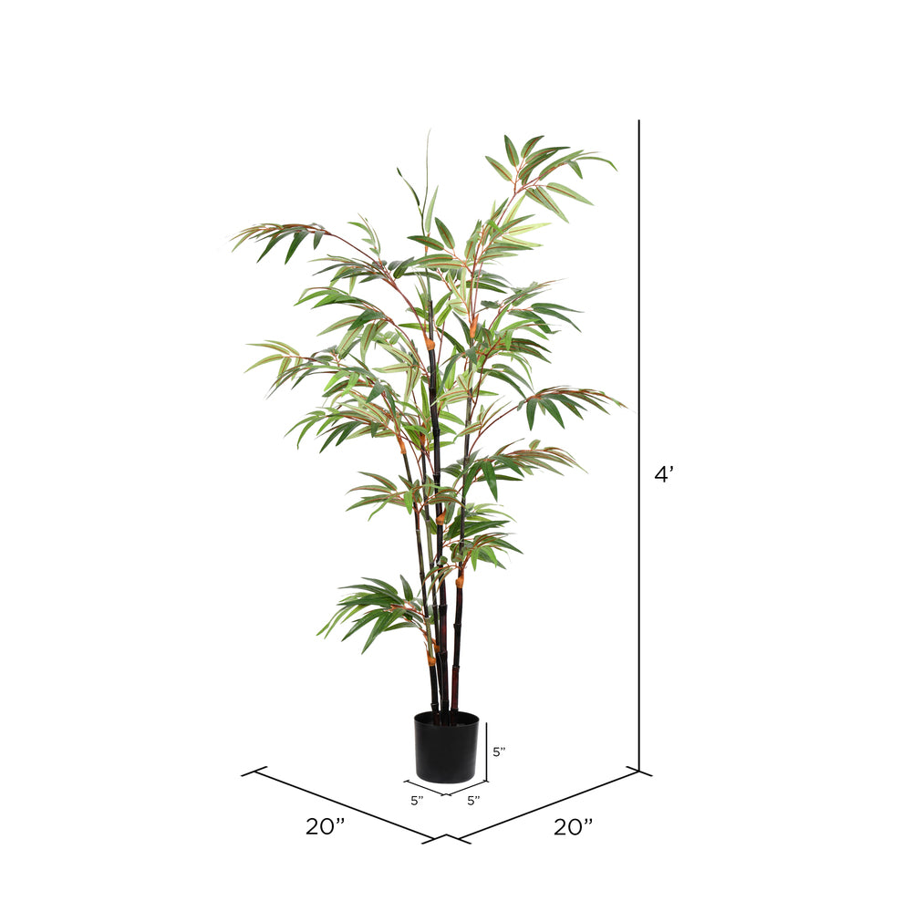 Vickerman 4' Artificial Potted Black Japanese Bamboo Tree. - Cheap-Us