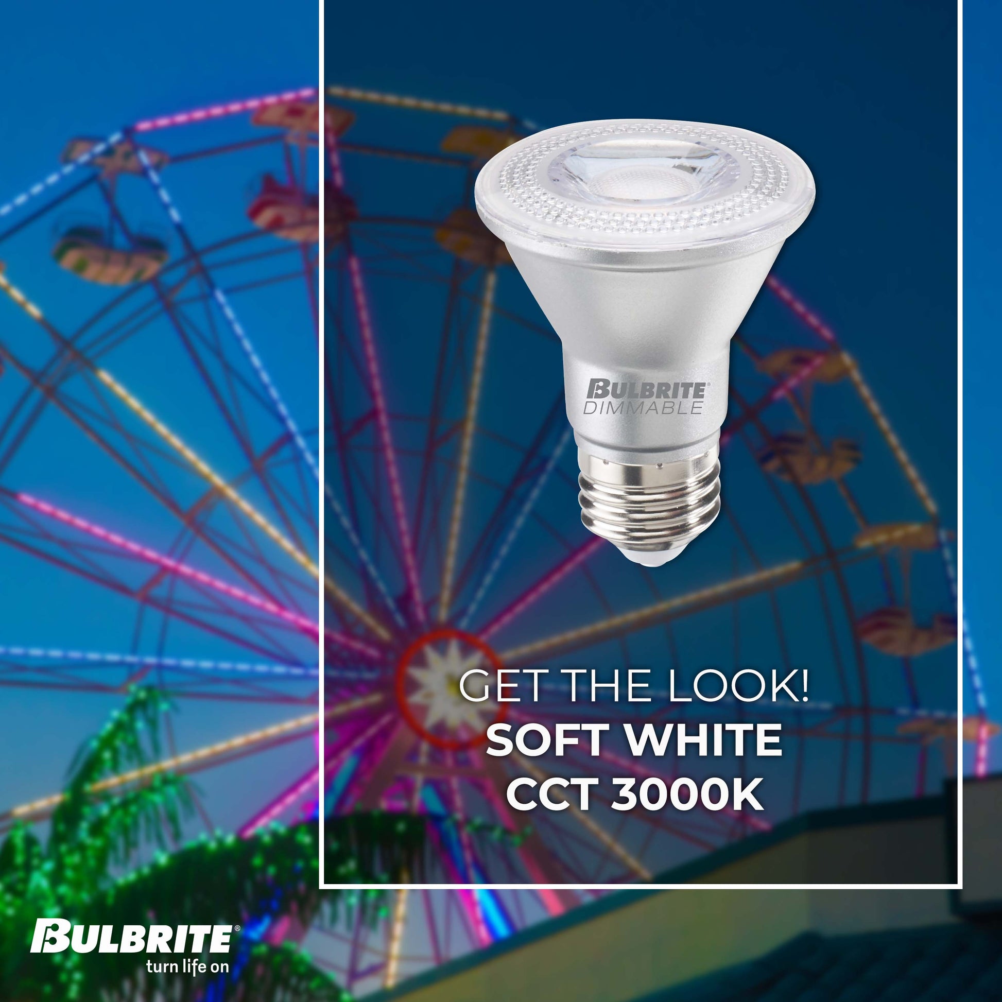 Bulbrite Pack of (6) 7 Watt Dimmable PAR20 Wet Rated Flood LED Light Bulbs with Medium (E26) Base Base, 3000K Soft White Light, 500 Lumens - Cheap-Us