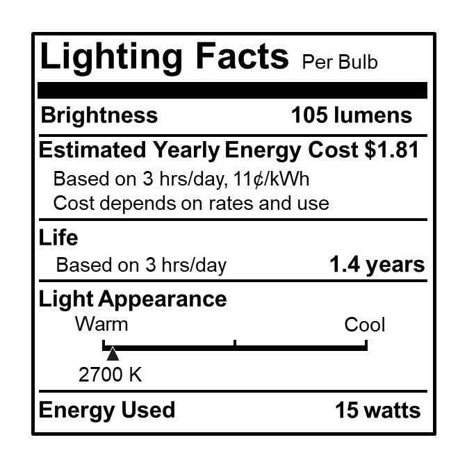Bulbrite Torpedo 25mm, 15 Watt Dimmable B8 Incandescent Light Bulbs with E12 Candelabra Base, Clear, Pack of 50 - Cheap-Us