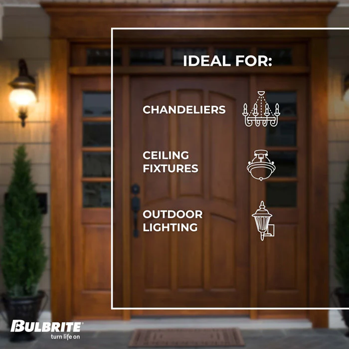 BULBRITE INCANDESCENT T6 CANDELABRA SCREW (E12) 25W DIMMABLE NOSTALGIC LIGHT BULB 2200K/AMBER 4PK (132506) - Cheap-Us