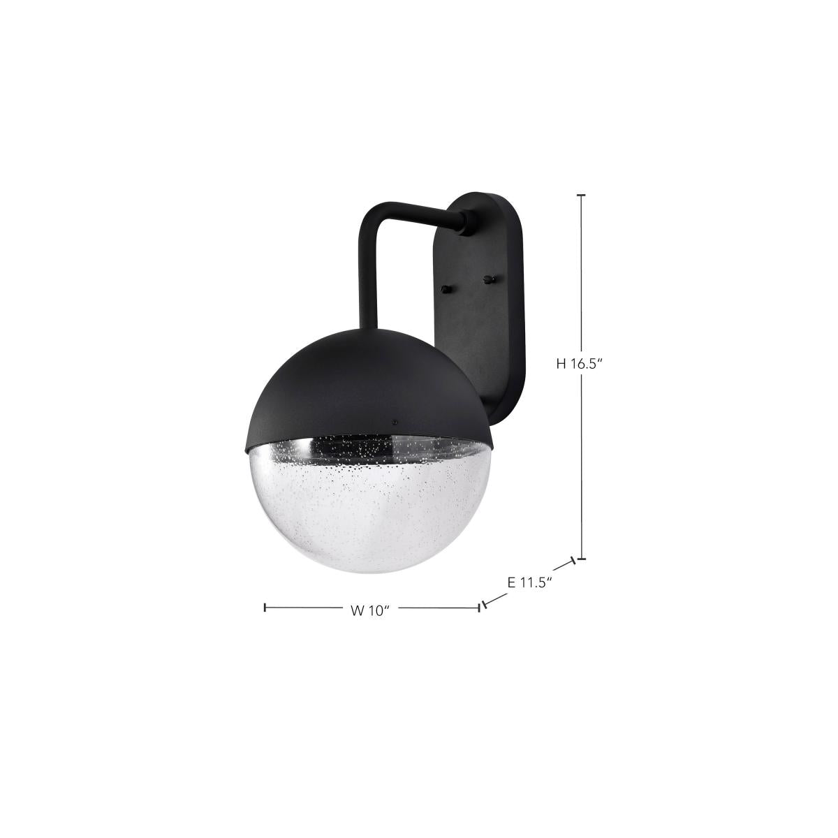 62-1618 ATMOSPHERE 10W LED LG WL LANT Atmosphere; 10W LED; Large Wall Lantern; Matte Black with Clear Seeded Glass - Cheap-Us