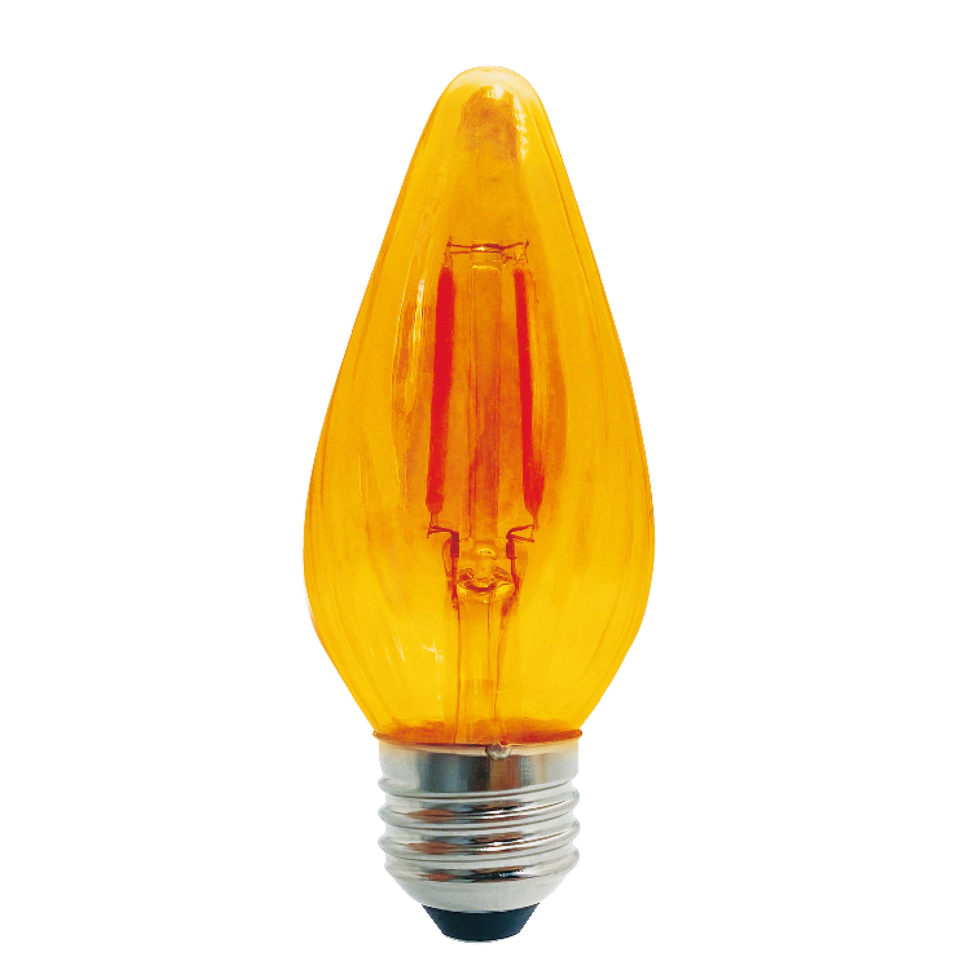 Bulbrite Fiesta 4 Watt Dimmable F15 LED Filament Light Bulb with Amber Glass Finish and Medium (E26) Base - 2100K (Amber Light), 280 Lumens - Cheap-Us