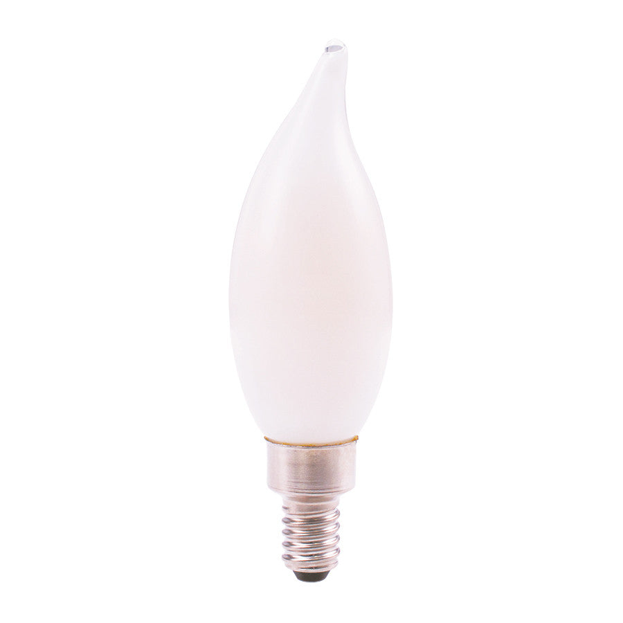 Luxrite LED Flame Tip Chandelier Light Bulb, E12 Candelabra Base, 4W, 2700K - Warm White, 400 Lumens, 80 CRI, White Finish, Dimmable, Pack of 12 (LR21553) - Cheap-Us