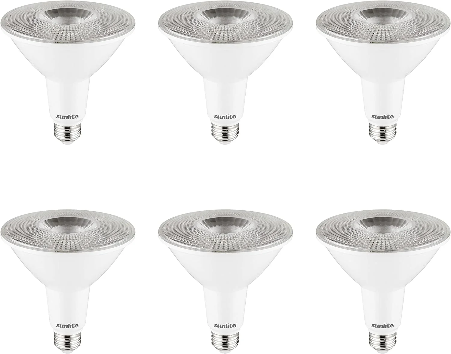 Sunlite LED PAR38 Long Neck Spotlight Bulb, 15 Watt (100W Halogen EQ), 1200 Lm, 40° Flood Beam, Medium E26 Base, 90 CRI, Dimmable, Title-20/24/CEC Compliant, UL Listed, 5000K Daylight, 6 Count - Cheap-Us