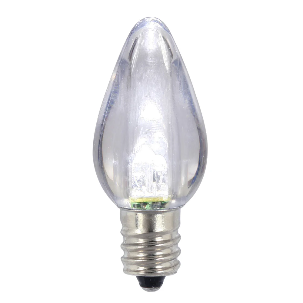 Vickerman C7 Twinkle Transparent Plastic LED Pure White Dimmable Bulb E12 Nickel Base 25 per bag - Cheap-Us