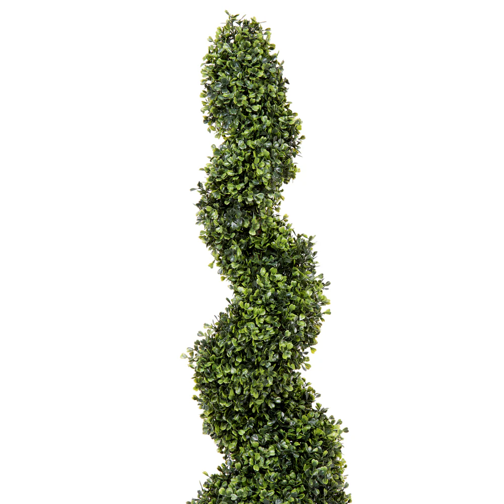 Vickerman 3' Artificial Potted Green Boxwood Spiral Tree. - Cheap-Us