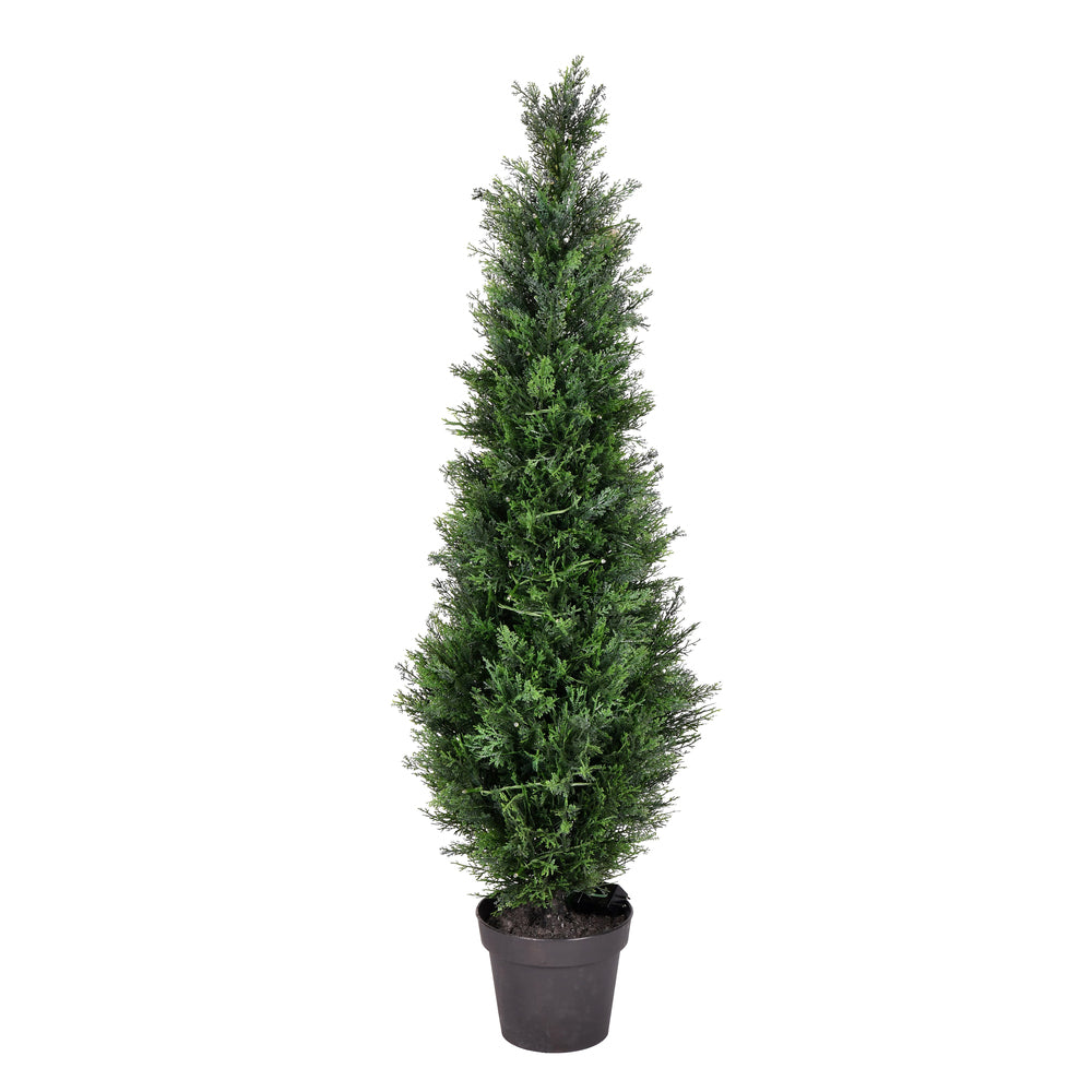 Vickerman 4' Artificial Potted Green Cedar Tree. - Cheap-Us