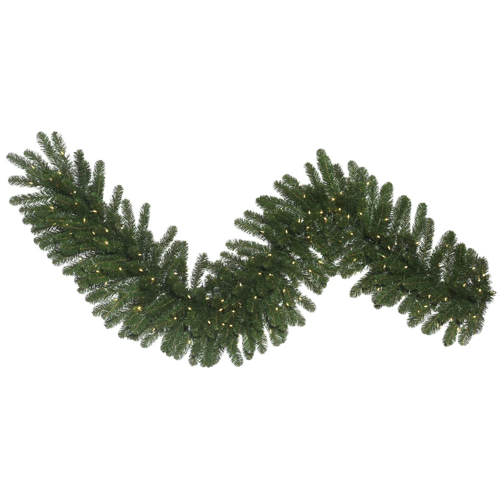 Vickerman 9' Oregon Fir Artificial Christmas Garland Warm White Single Mold LED Wide Angle Lights - Cheap-Us