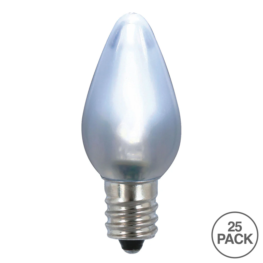 Vickerman C7 Ceramic LED Cool White Twinkle Bulb  Nickel Base 120V .6 Watts 25 Bulbs per bag - Cheap-Us