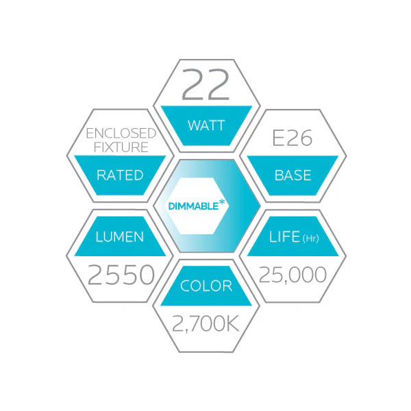 Luxrite LED A21 Light Bulb, E26 - Medium Base, 22W, 2700K - Warm White, 2550 Lumens, 80 CRI, Frost Finish, Dimmable, Pack of 4 (LR21450) - Cheap-Us