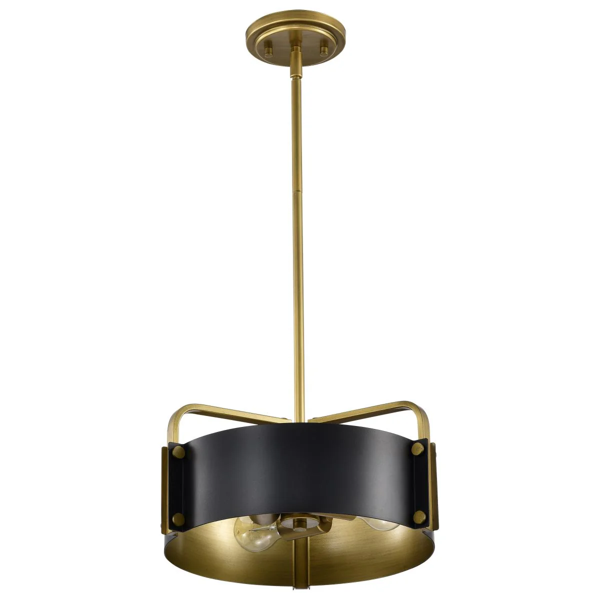 60-7842 ALTOS 3 LIGHT SMALL PENDANT Altos 3 Light Small Pendant; Matte Black and Natural Brass Finish - Cheap-Us
