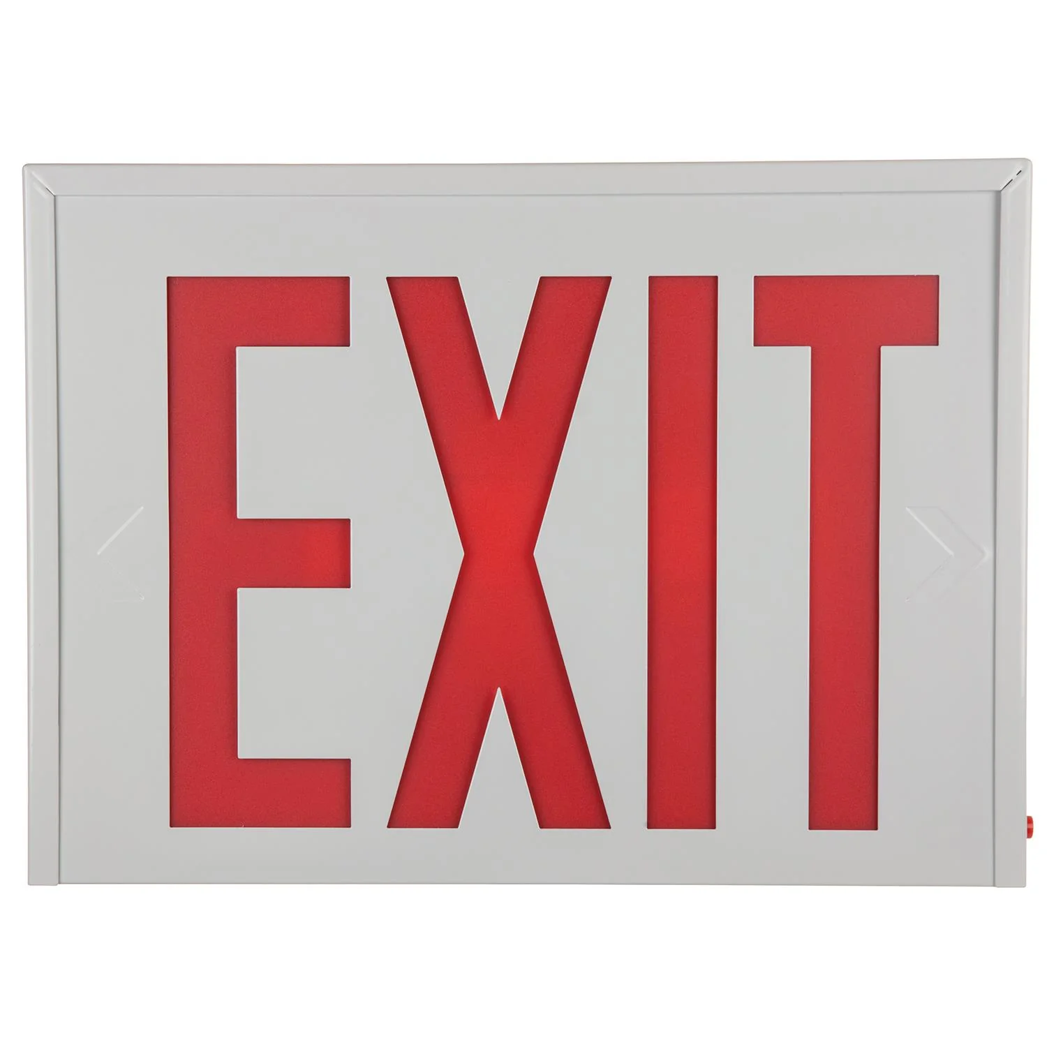 Sunlite Surface Mount Exit Light, White Housing, Single or Double Faced White Plate, Red Letters, NYC Approved, Emergency Backup Battery - Cheap-Us