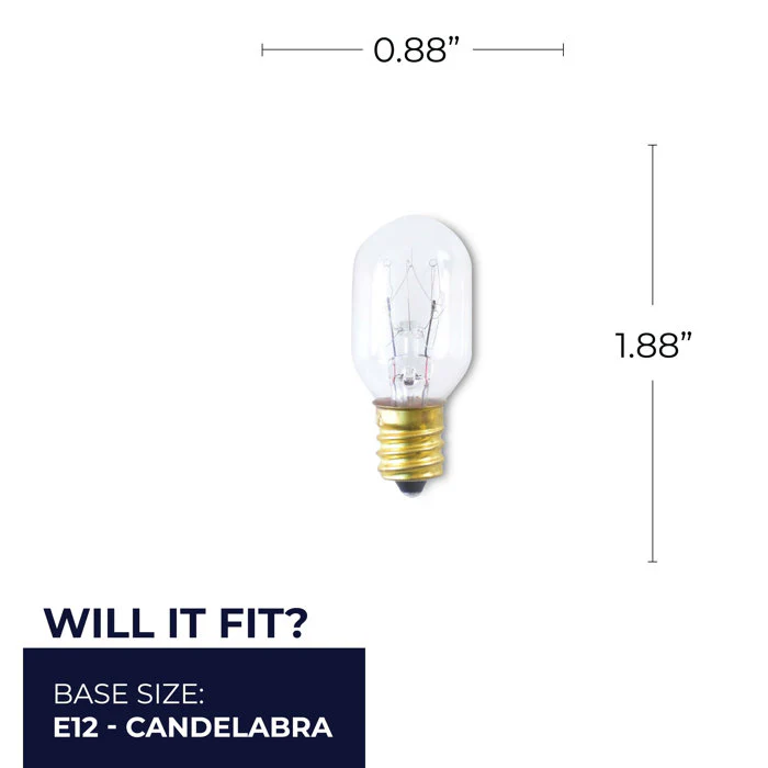 BULBRITE INCANDESCENT T7 CANDELABRA SCREW (E12) 15W DIMMABLE LIGHT BULB 2700K/WARM WHITE 25PK (706115) - Cheap-Us