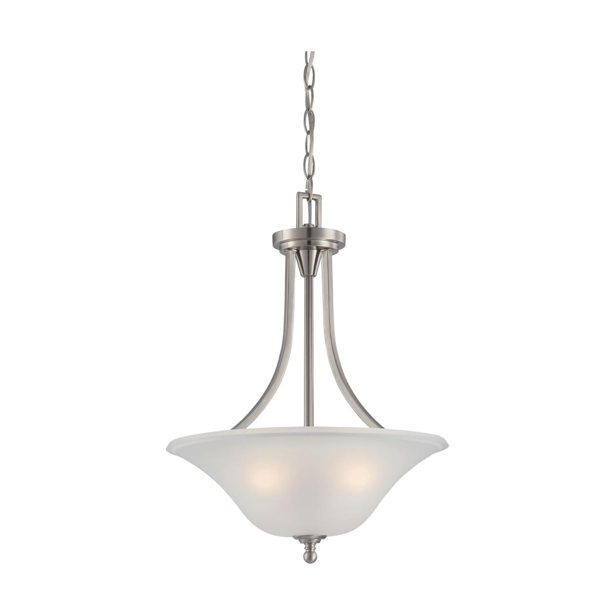 60-4147 SURREY 3 LIGHT PENDANT Surrey - 3 Light Pendant with Frosted Glass - Brushed Nickel Finish - Cheap-Us