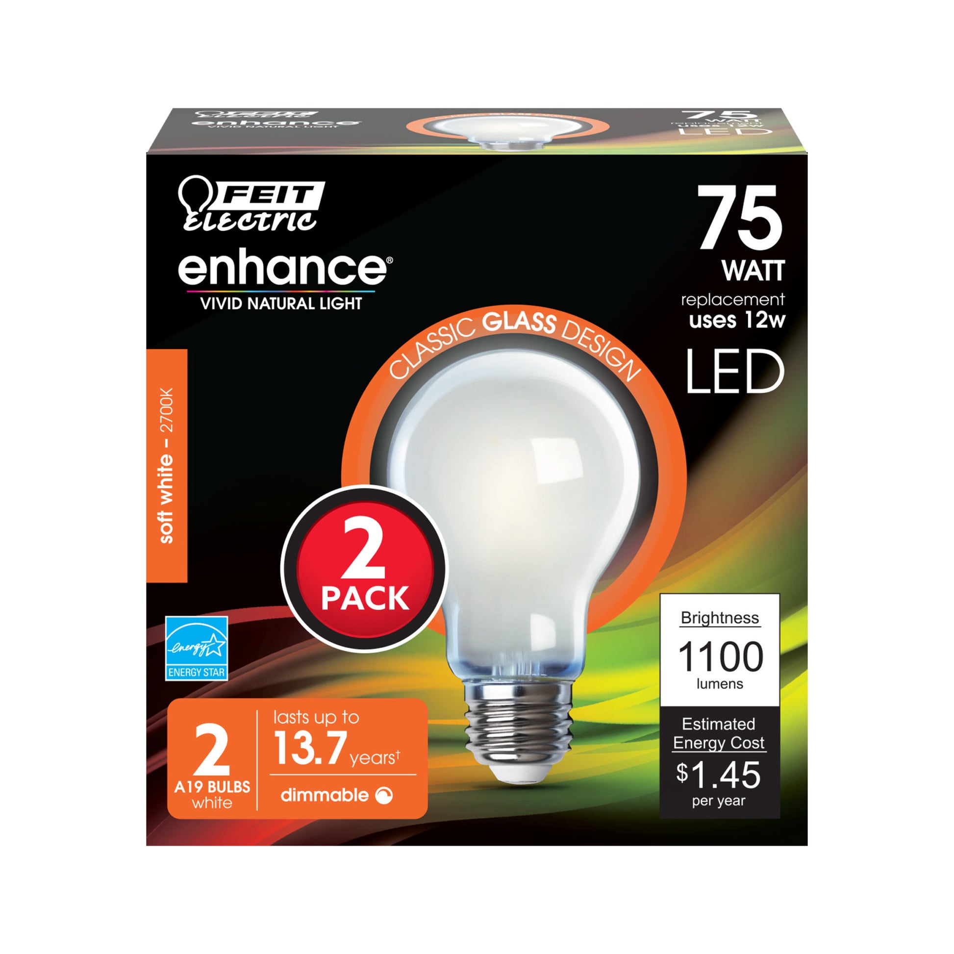 1100 Lumen 2700K Dimmable A19 LED - Cheap-Us