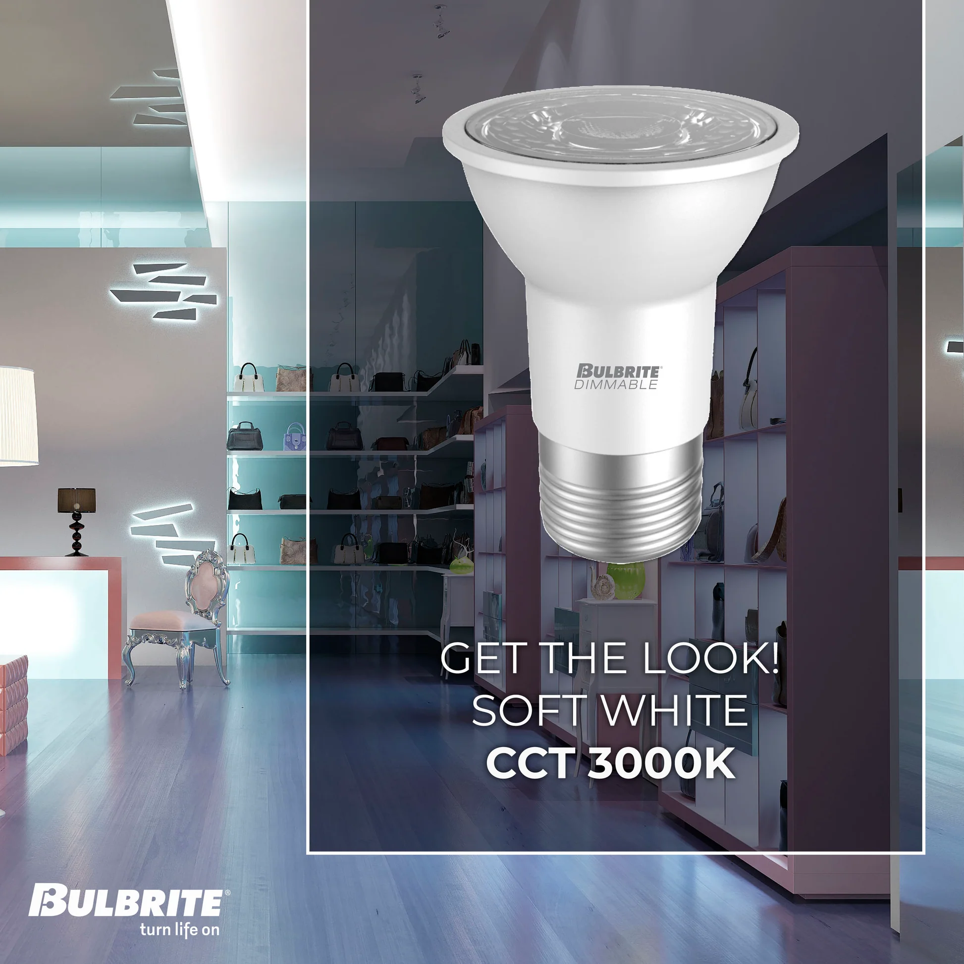 BULBRITE 6.5W LED PAR16 3000K FLOOD DIMMABLE 80CRI 120V-4PK - Cheap-Us