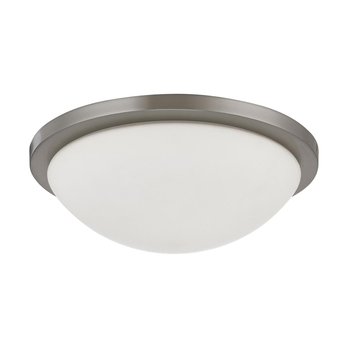 Satco Nuvo LED Button Flush Mount Dome Light Fixture - Brushed Nickel/Black/Matte Black Finish With White Glass - 3000K/CCT Selectable - Cheap-Us