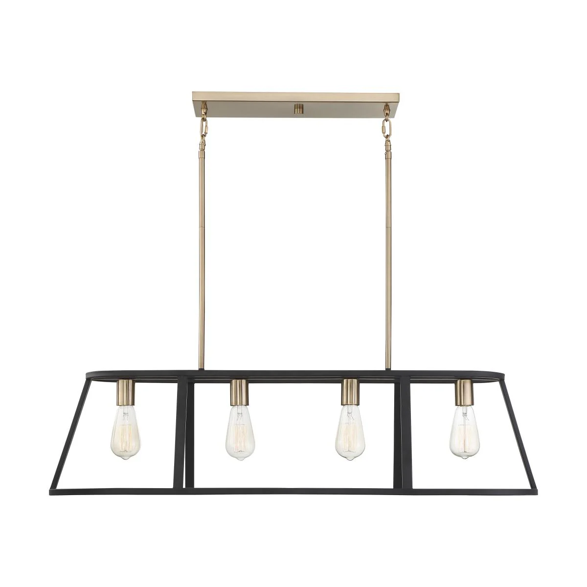 60-6644 CHASSIS 4 LIGHT ISLAND PENDANT Chassis- 4 Light Island Pendant - Copper Brushed Brass and Matte Black Finish - Cheap-Us