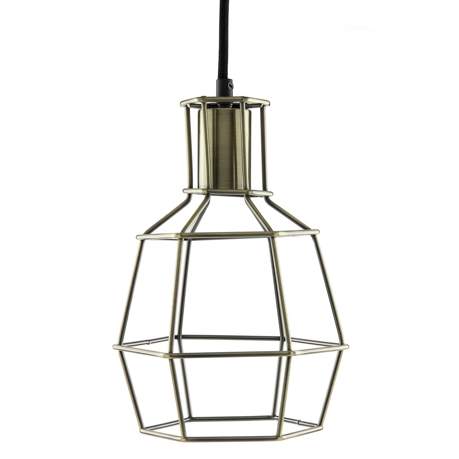 Sunlite Antique Bronze Hexagon Antique Style Pendant Fixture - Cheap-Us