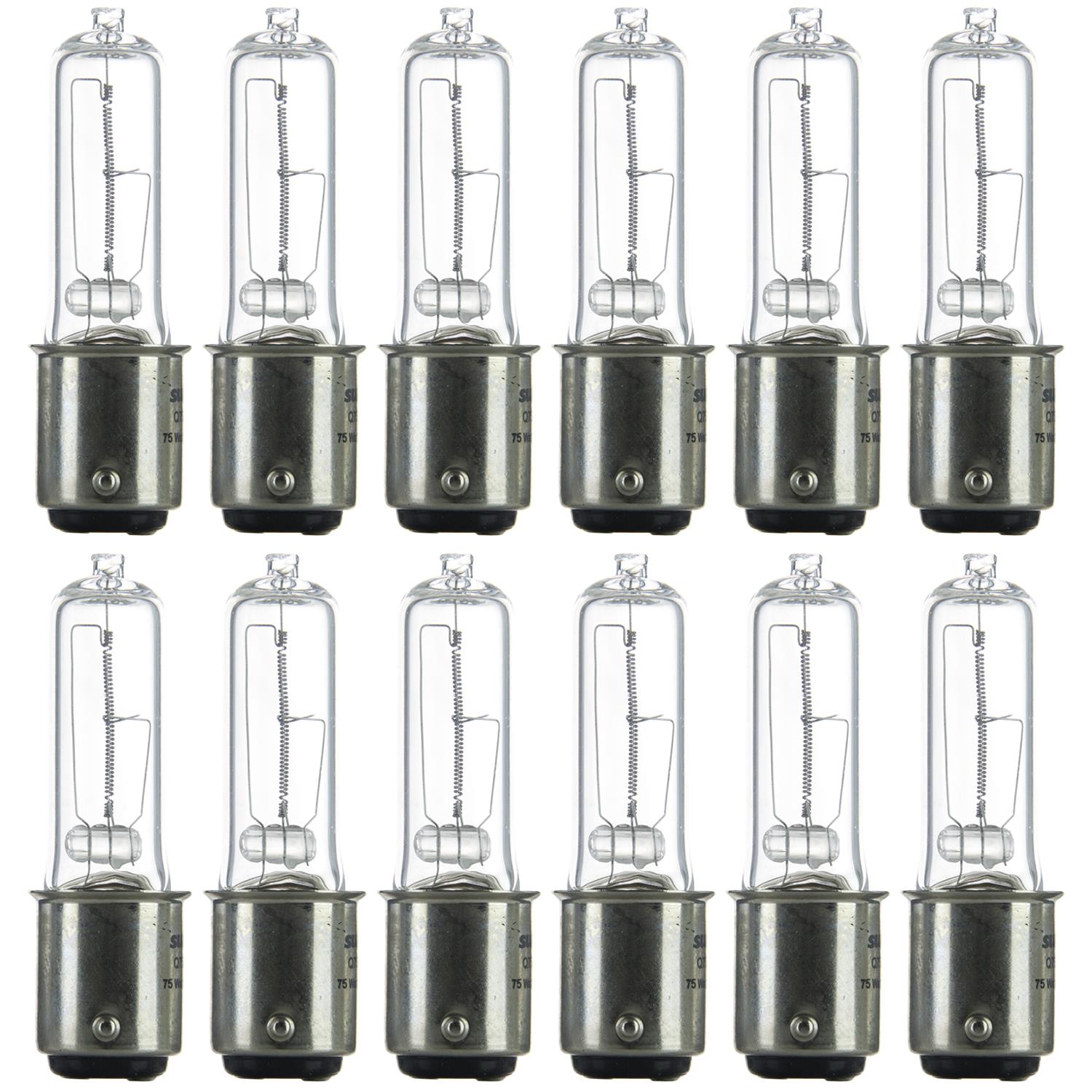 Sunlite 75 Watt, Single Ended T4, Double Contact Bayonet Base, Clear - Cheap-Us