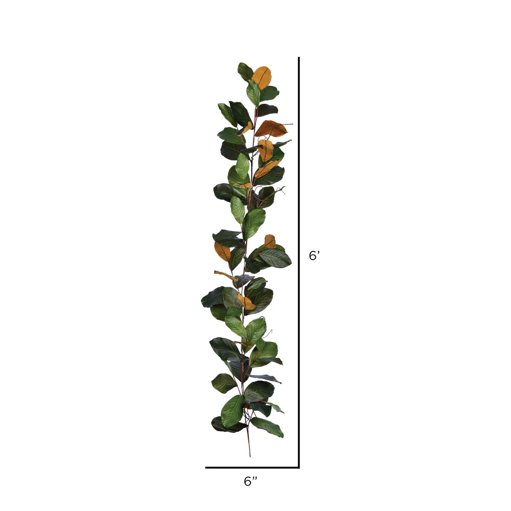 Vickerman 6' Artificial Green Magnolia Garland. - Cheap-Us