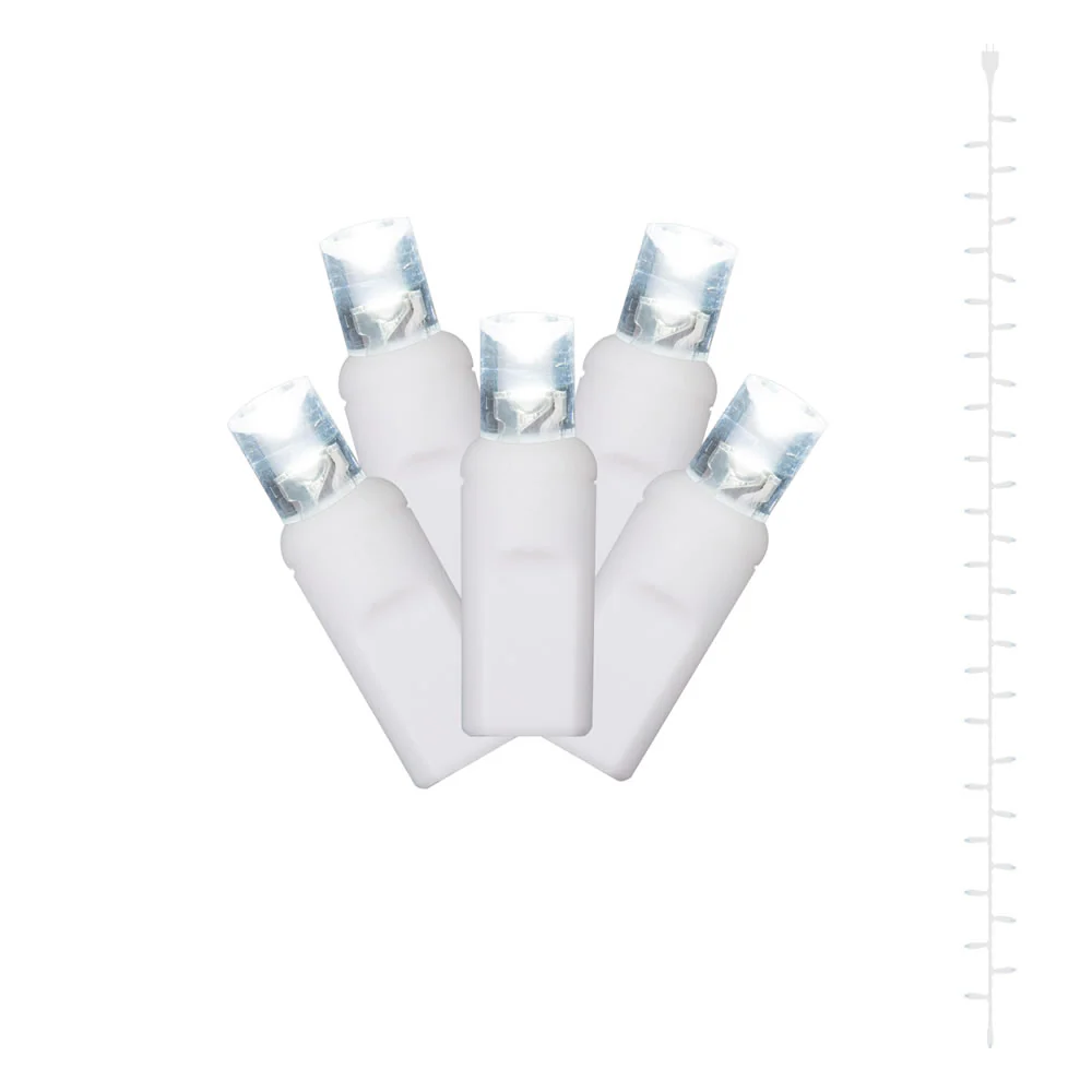 Vickerman 35 Pure White Twinkle Wide Angle LED Curtain Light on White Wire 11.5'. - Cheap-Us