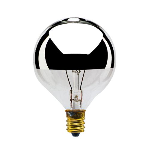 Bulbrite Pack of (25) 25 Watt Dimmable Half Chrome G16.5 Candelabra (E12) Incandescent Bulb - Cheap-Us