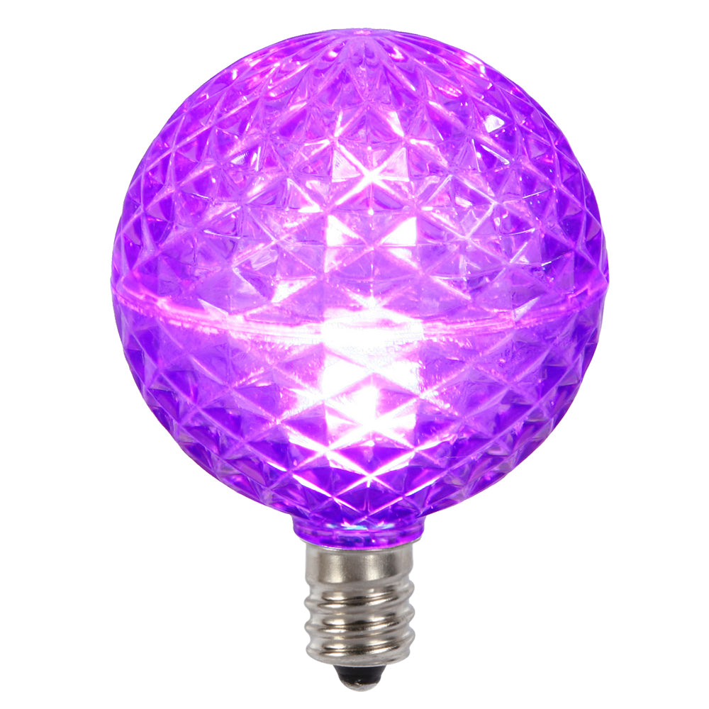 Vickerman G50 LED Purple Replacement Bulb E12/C7 Nickel Base .38W 10 Bulbs per Pack - Cheap-Us