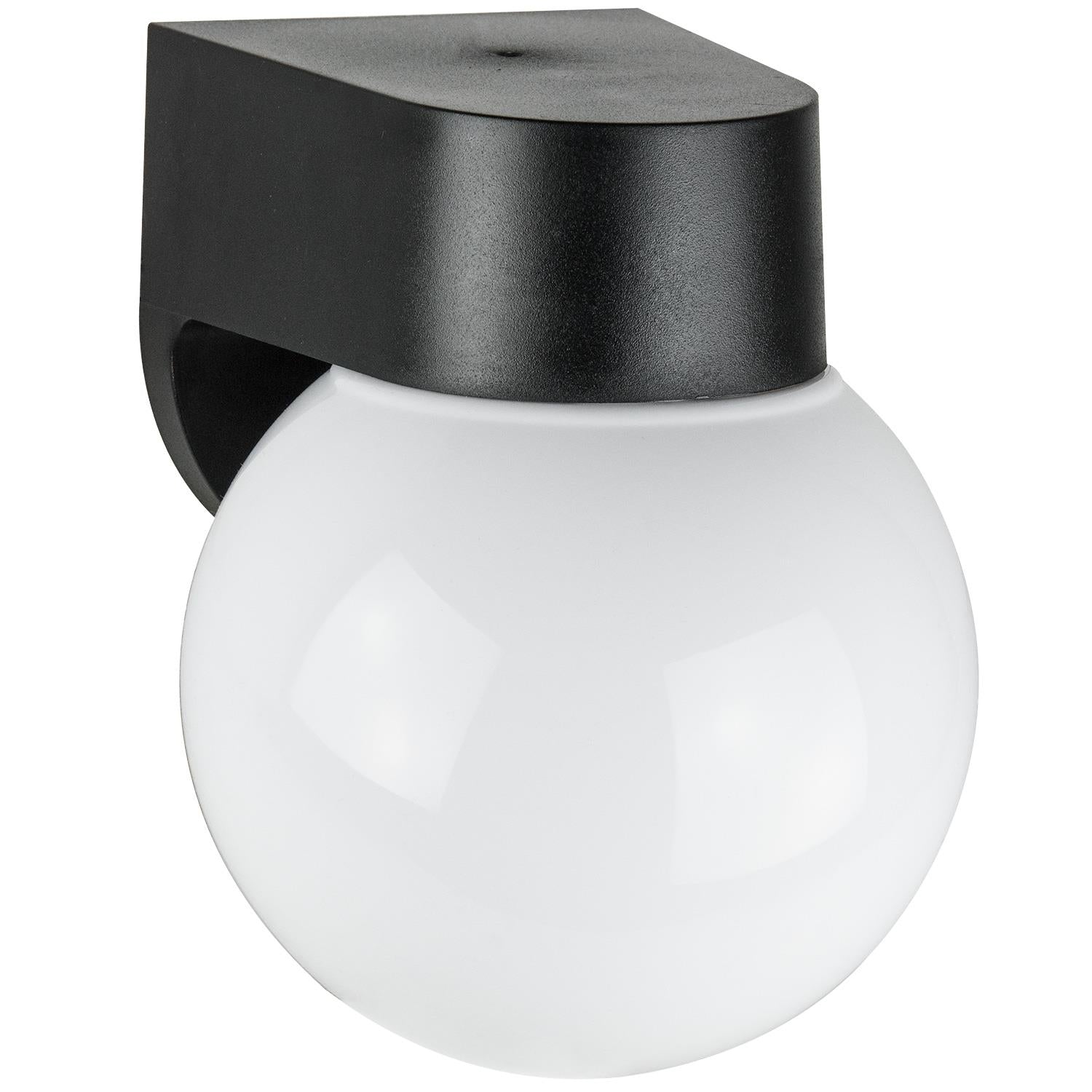 Sunlite Energy Saving Globe Style Outdoor Outdoor Fixture, Black Finish, White Lens - Cheap-Us