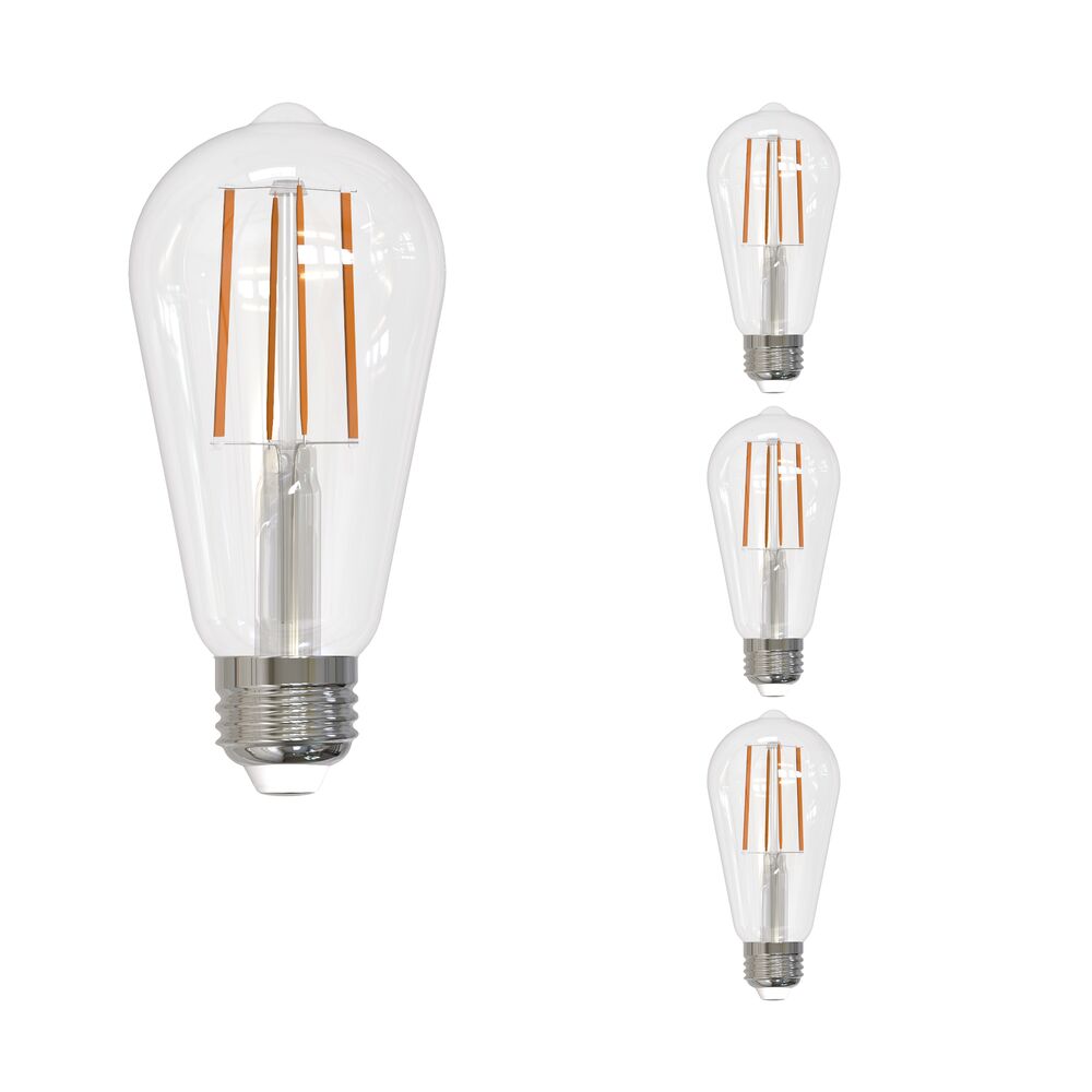 Bulbrite LED Filament Pack of (4) 13 Watt Dimmable ST18 Light Bulbs with a Clear Finish and Medium (E26) Base - 2700K (Warm White Light), 1400 Lumens - Cheap-Us