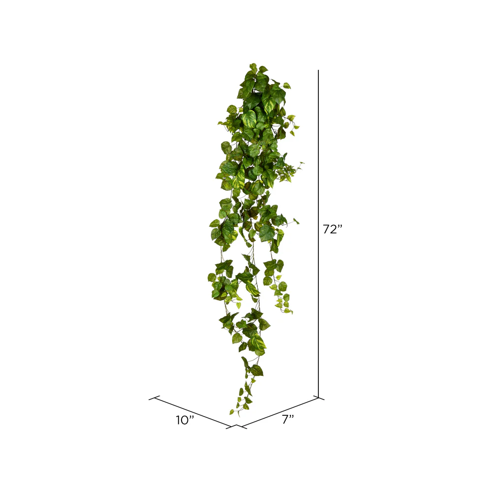 Vickerman 6' Artificial Pothos Hanging Bush. - Cheap-Us
