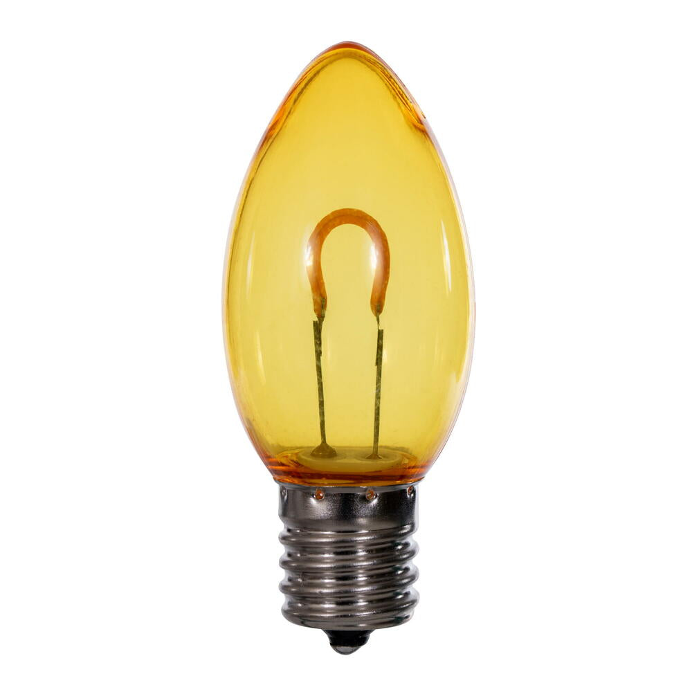 Vickerman C9 Transparent U-Shaped Filament Yellow Bulb, E17 Base, .6 Watts, 25 Pcs Assorted/Bag.  Colors included are Blue, Red, Green, Purple and Amber. - Cheap-Us
