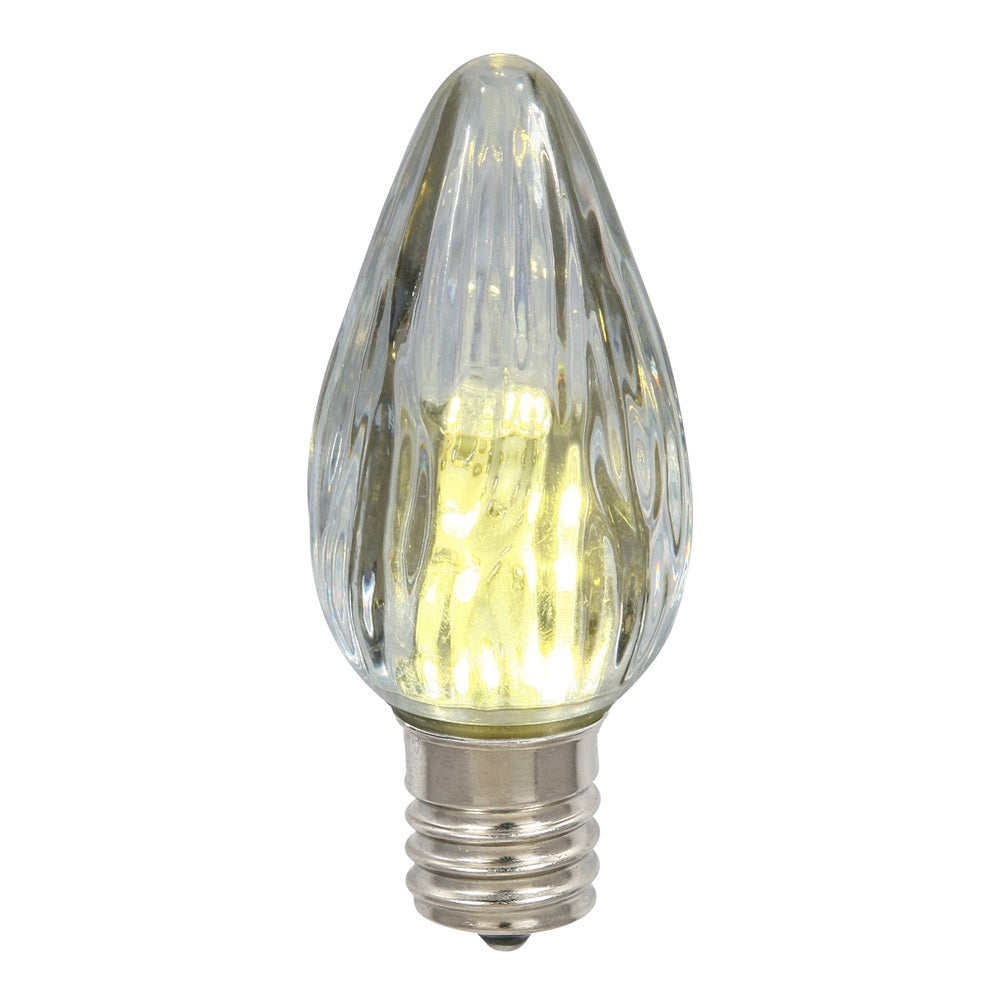 Vickerman F15 Pure White LED Plastic Flame Bulb E26 Nickel Base .96 Watts 25 Bulbs per Pack. - Cheap-Us