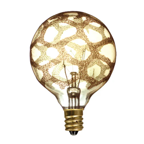 Bulbrite 40G16/MAR/E12 Crystal Collection 40 Watt Incandescent G16 Globe, Marble Finish, Candelabra Base, Amber - Cheap-Us