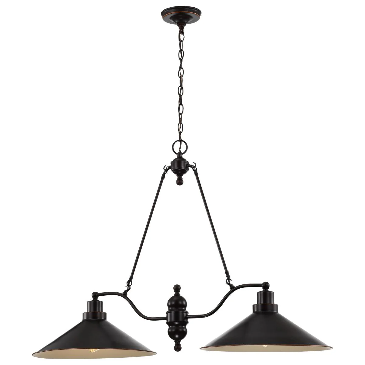 60-1703 BRIDGEVIEW 2 LT TRESTLE Bridgeview - 2 Light Island Pendant - Mission Dust Bronze Finish - Cheap-Us