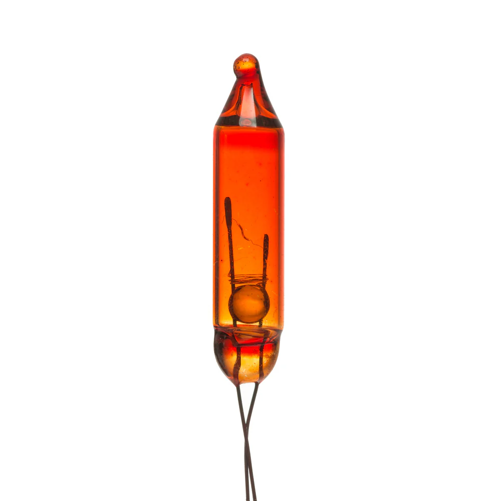 Vickerman Amber Glass Incandescent Mini Bulb with Pinched Base 2.5 Volt 170mA 50 per bag - Cheap-Us