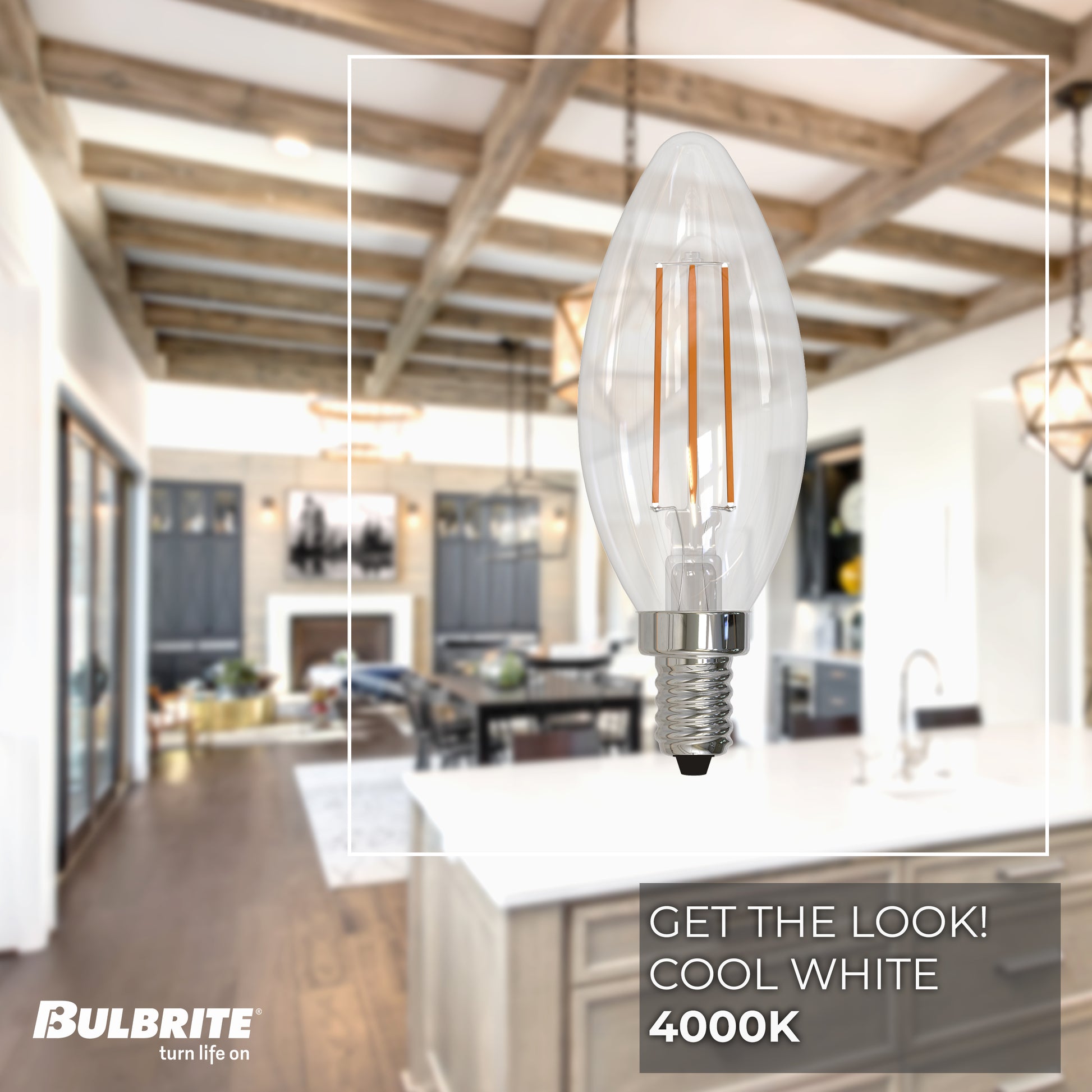 Bulbrite 5W LED LIGHT BULB B11 4000K FILAMENT E12 CANDELABRA BASE, DIMMABLE, 4PK - Cheap-Us