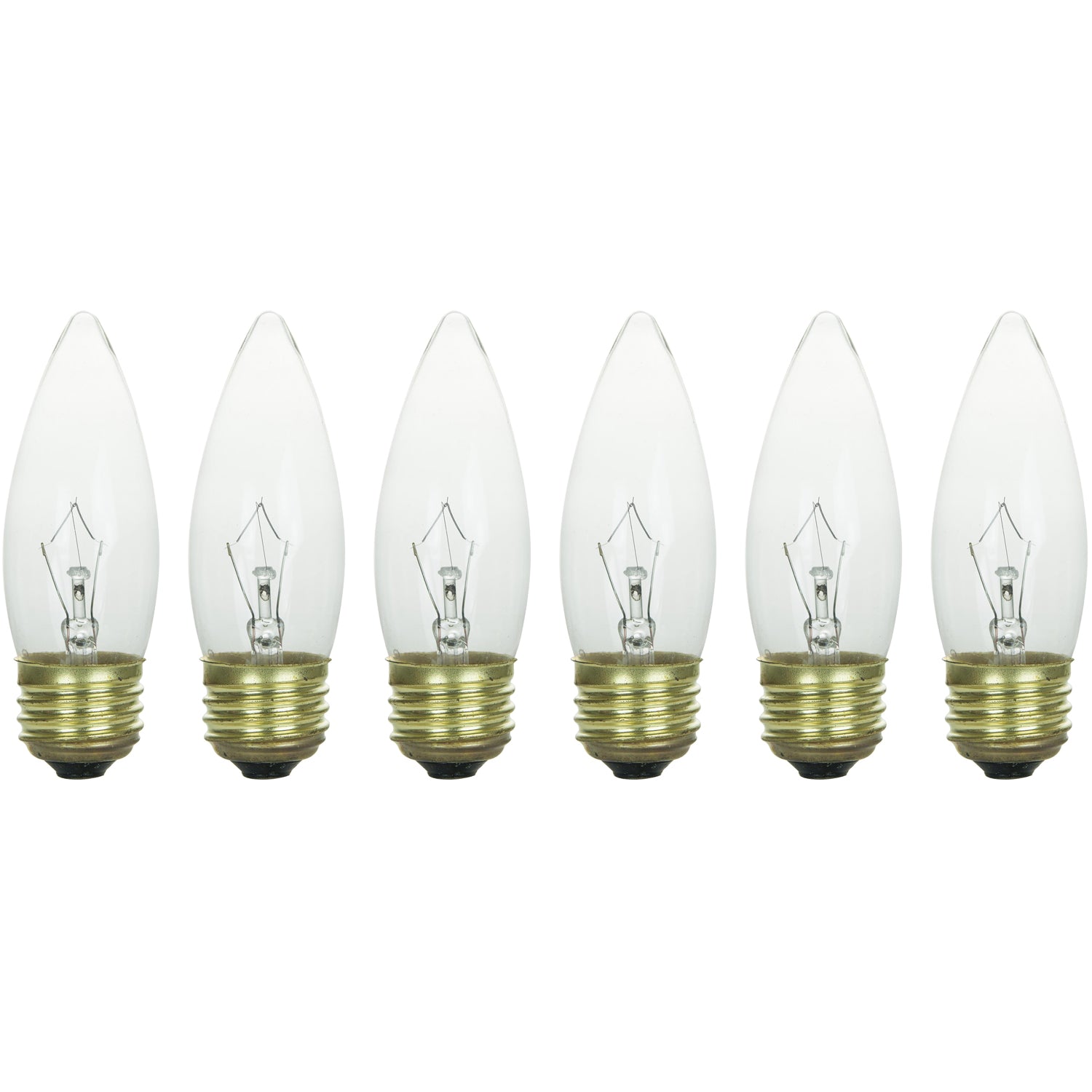 Sunlite 40 Watt Torpedo Tip Chandelier , Medium Base, Clear - Cheap-Us